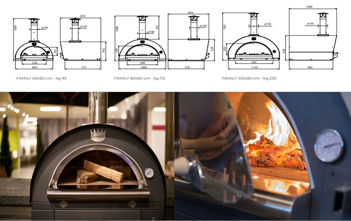 Toelating hefboom uitrusting Clementi Houtoven Family - Clementi Pizza-ovens houtgestookt